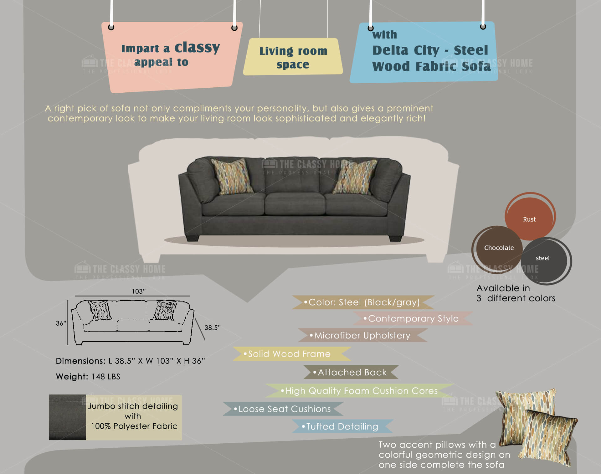 Ashley Furniture Delta City Sofa The Classy Home