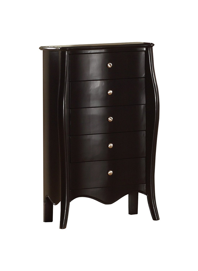 Zebra Black Wood Five Drawers Jewelry Armoire The Classy Home