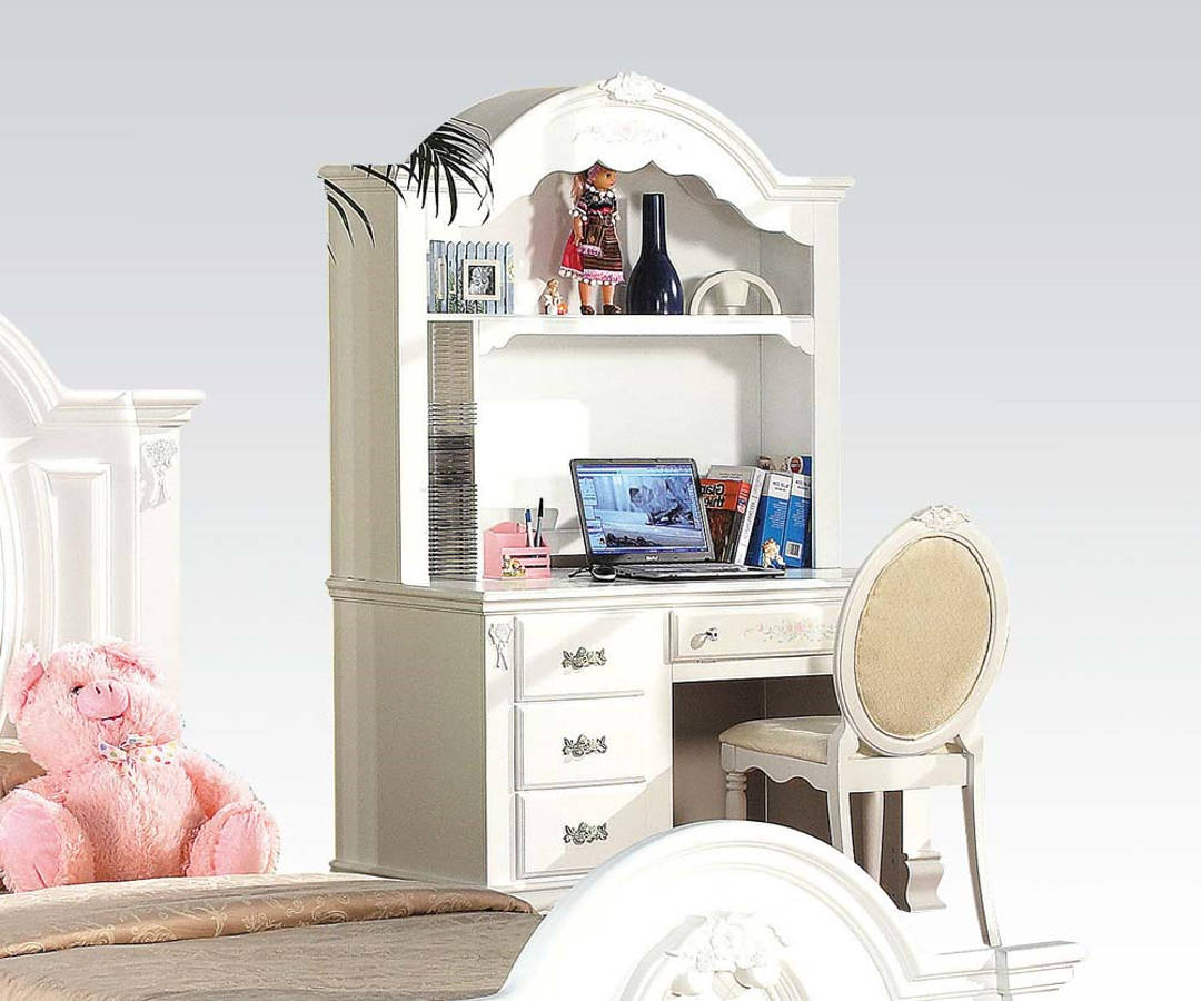Acme Furniture Flora White Student Desk With Hutch The Classy Home