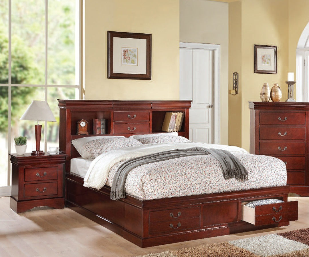 Acme Furniture Louis Philippe III Cherry 2pc Bedroom Set with Queen Bed | The Classy Home
