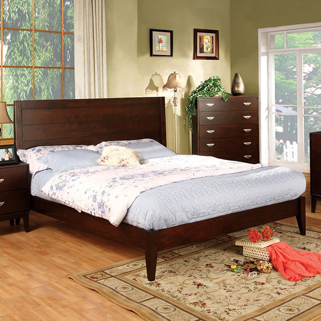 Crystal Lake Transitional Brown Cherry Solid Wood Full Bed | The Classy ...