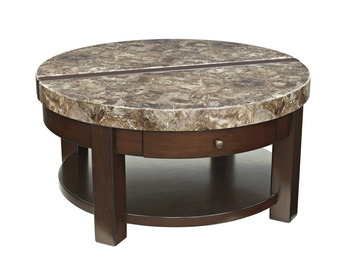 Ashley Furniture Kraleene Round Lift Top Cocktail Table The