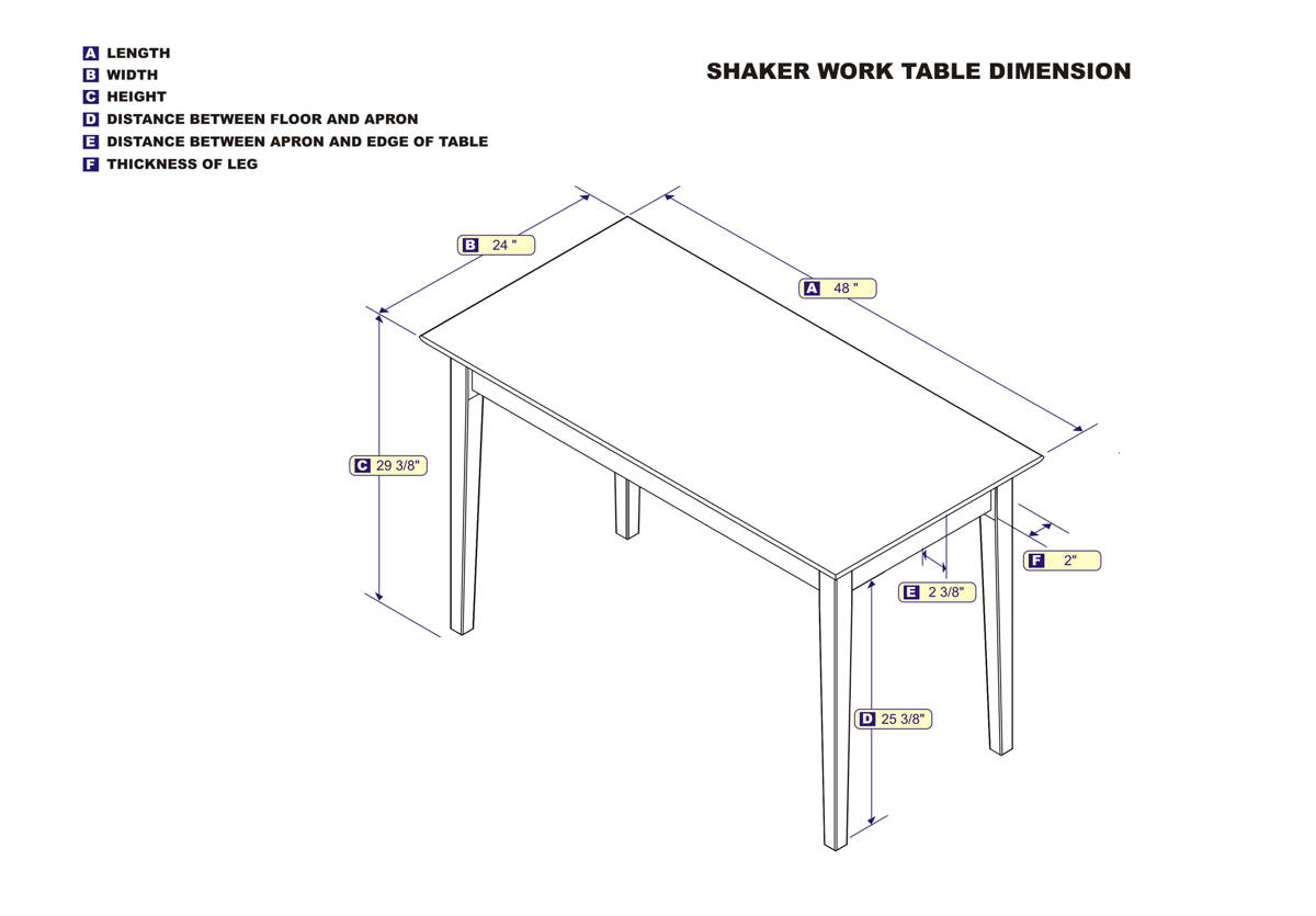 Atlantic Furniture Shaker Antique Walnut Solid Wood Work Table