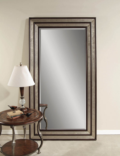 Bassett Mirror Cyrus Modern Silver Merlot Wood Leaner Mirror | The ...