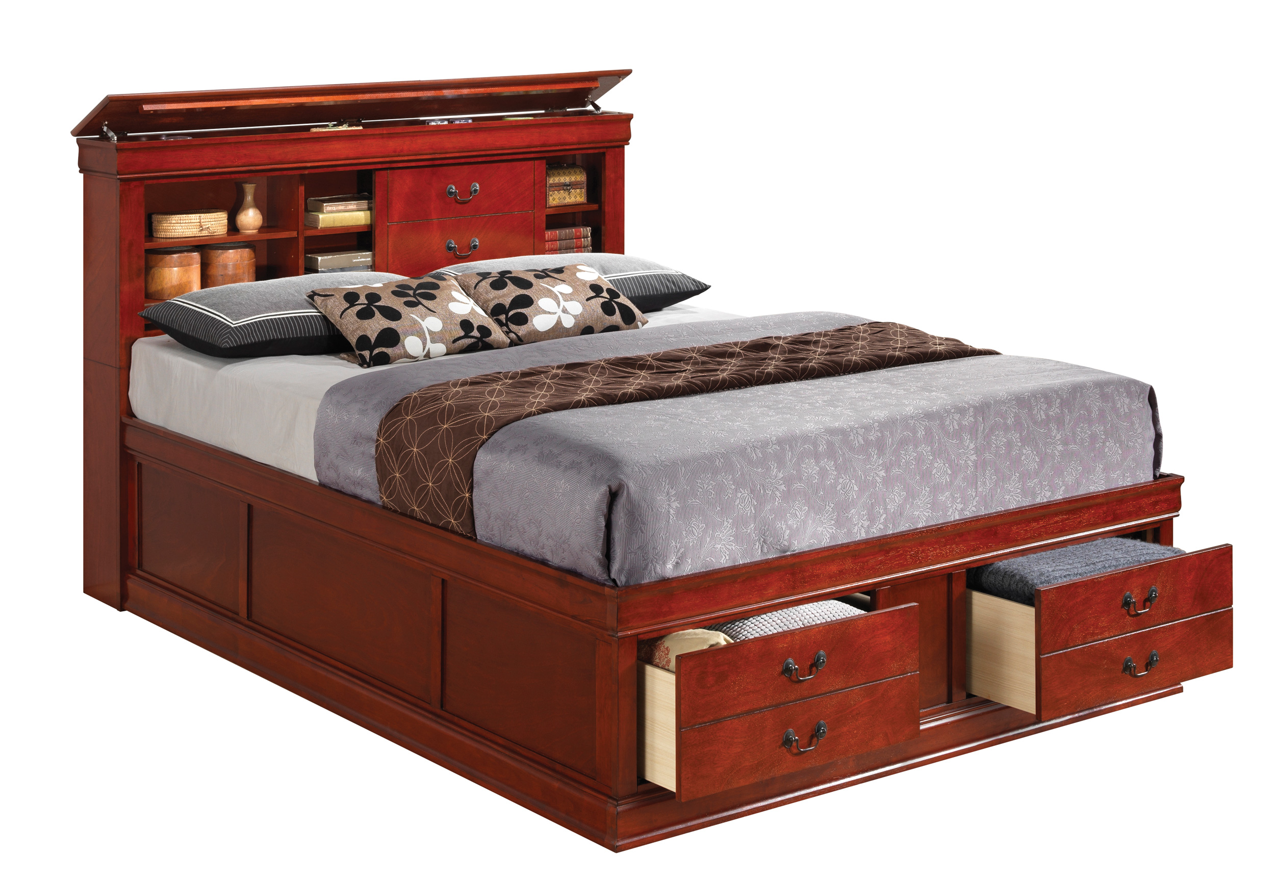 Coaster Furniture Louis Philippe Brown King Storage Bed | The Classy Home