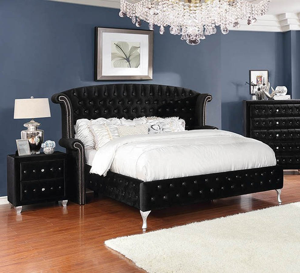 Coaster Furniture Deanna Black 2pc Bedroom Set With Cal King Bed