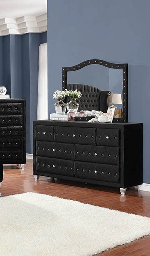 Coaster Furniture Deanna Black Dresser And Mirror The Classy Home