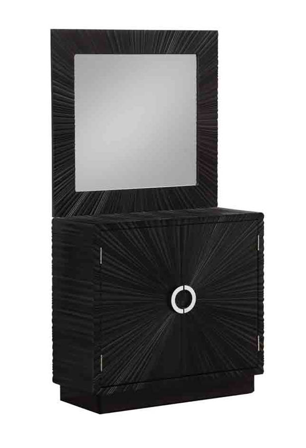 Coast To Coast Harlow Black Two Door Cabinet And Mirror Set The