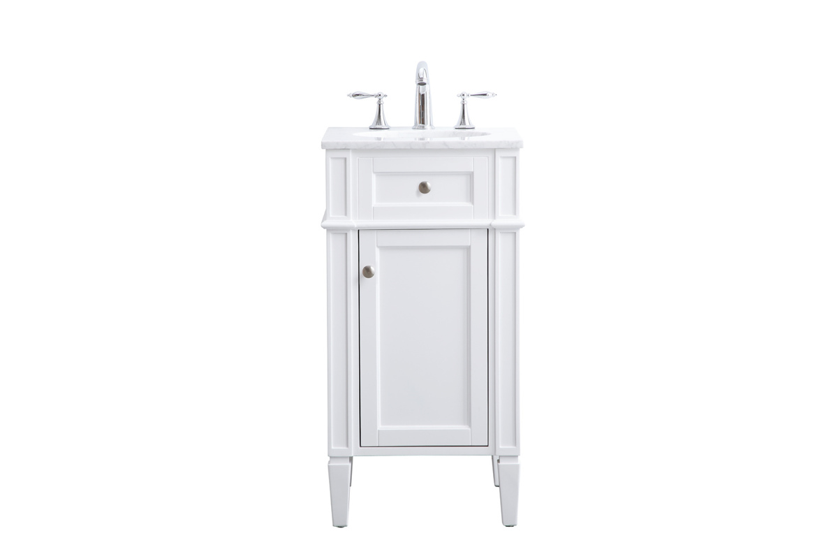 Elegant Decor Park Avenue White 18 Inch Single Bathroom Vanity Set
