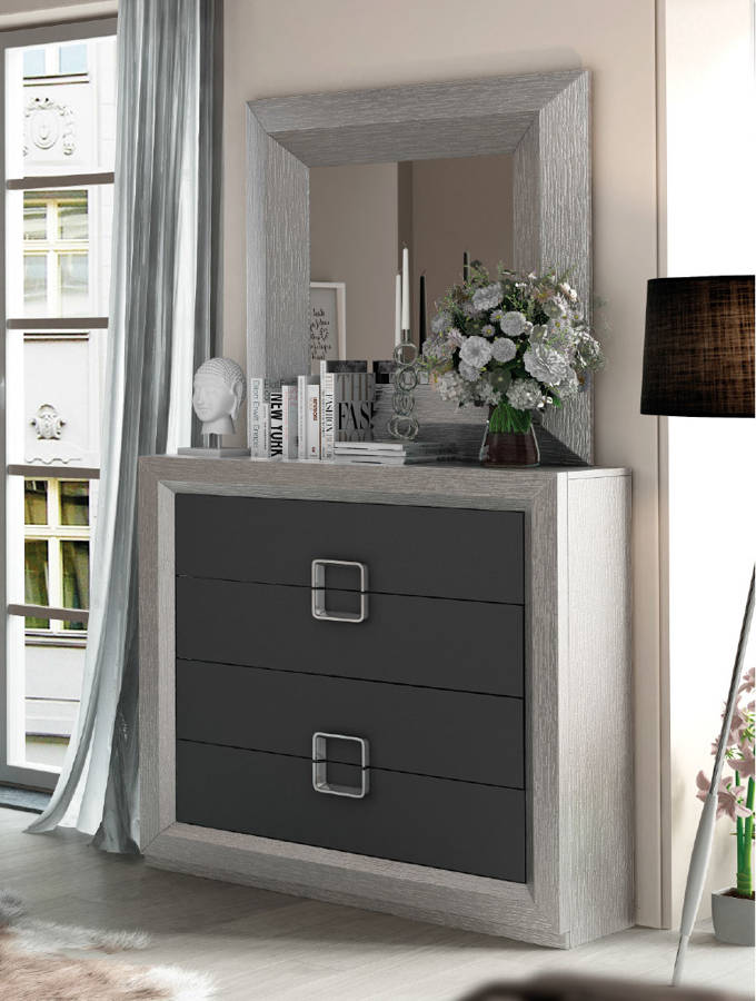 Esf Franco Spain Enzo Oak Single Dresser And Mirror The Classy Home