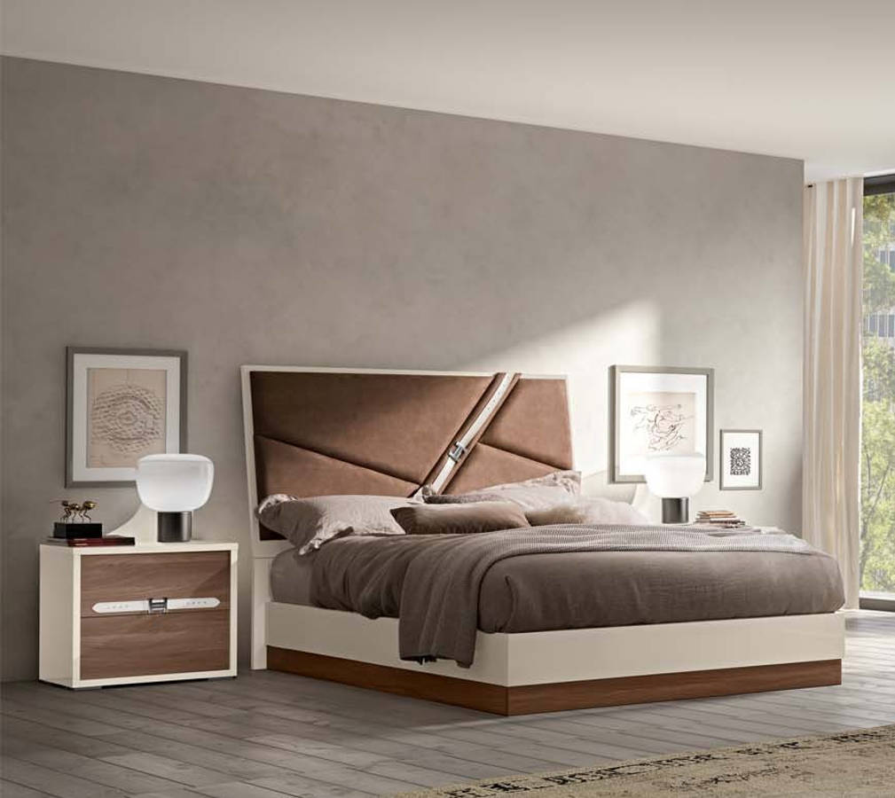 Esf Status Italy Evolution Beige Brown 3pc Bedroom Set With King Bed