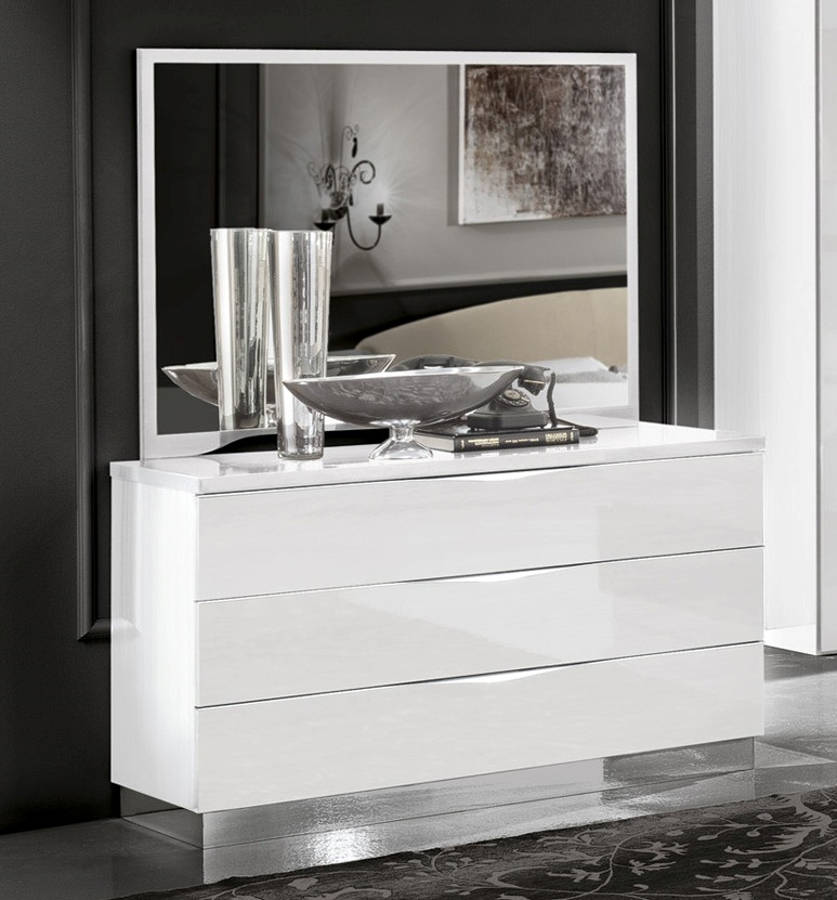 Esf Camelgroup Italy Onda White Single Dresser And Mirror The