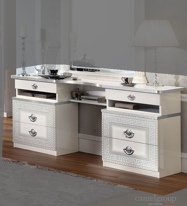 Esf Camelgroup Italy Aida White Silver Vanity Dresser The Classy