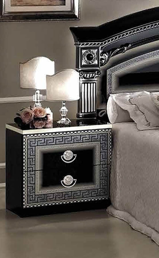 Esf Camelgroup Italy Aida Black Silver Night Stand The Classy Home