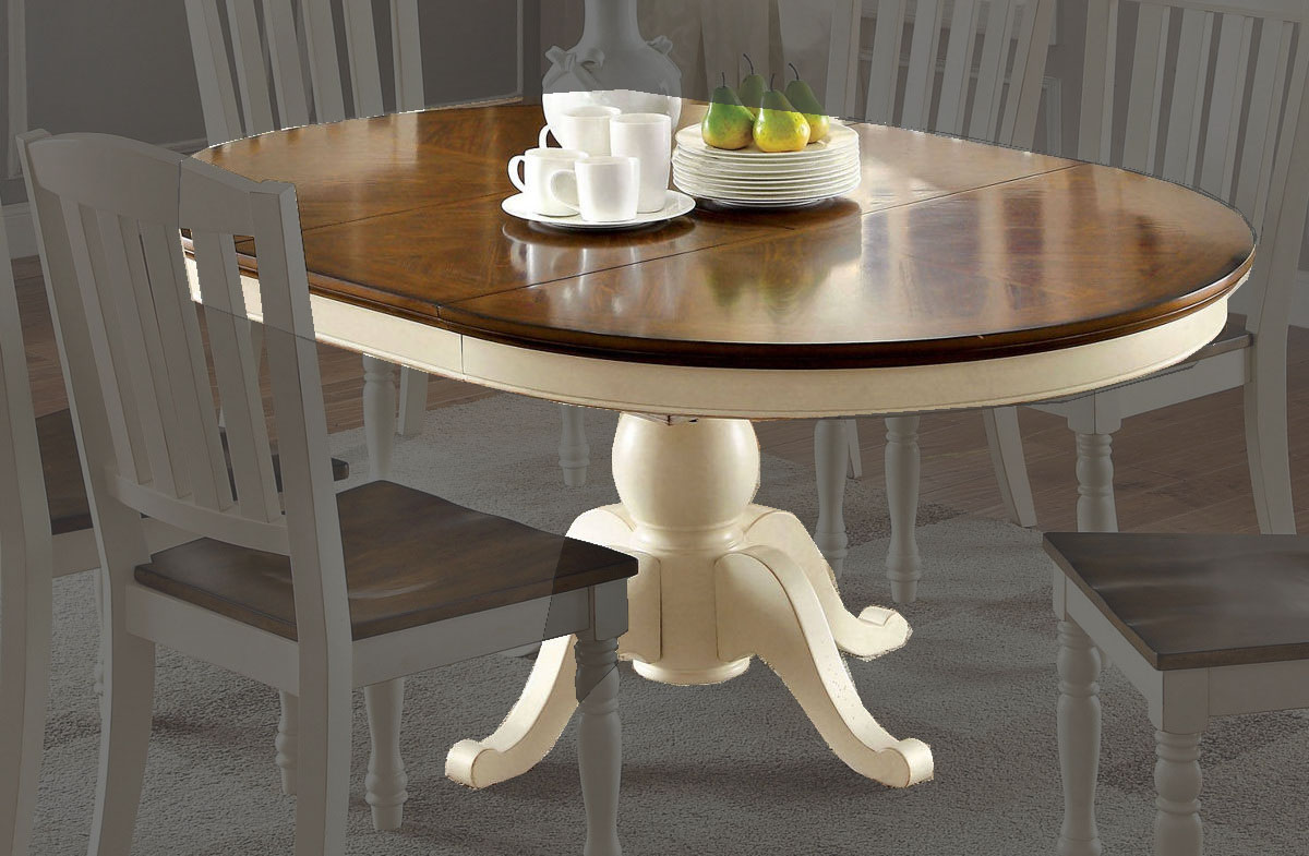 Furniture Of America Harrisburg Oval 18 Inch Leaf Dining Table