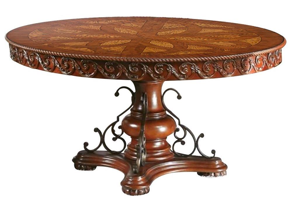 Furniture of America Lucie Brown Cherry Round Dining Table