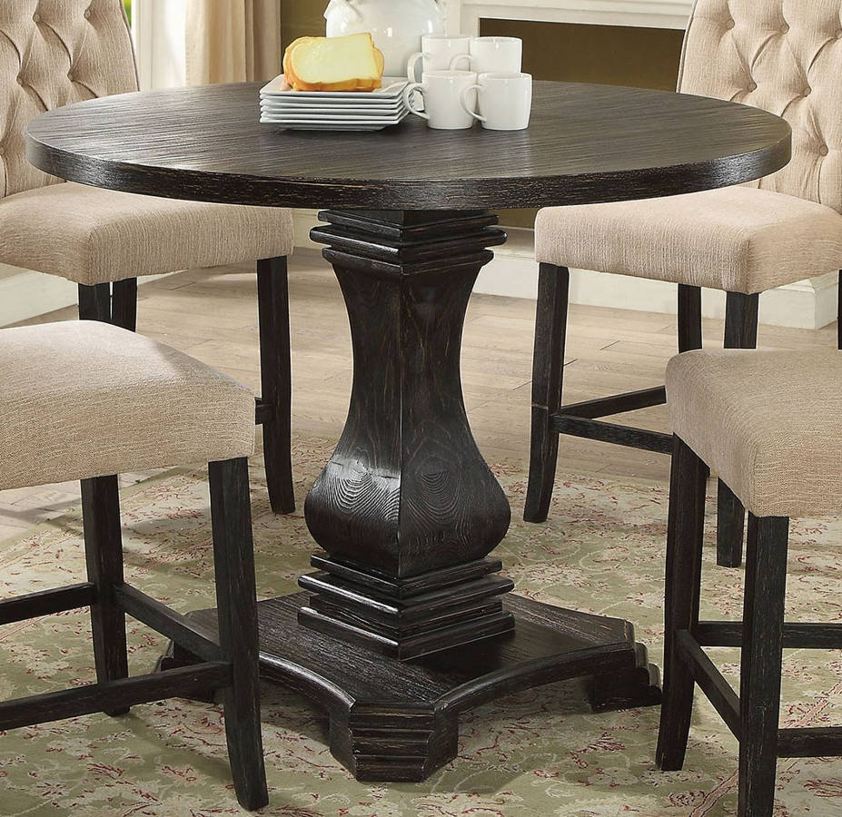 Furniture Of America Nerissa Antique Black Round Counter Height