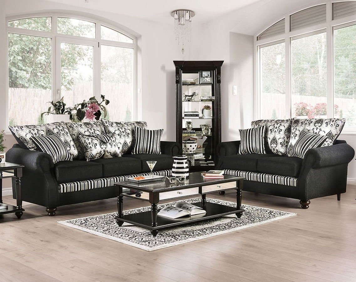 Black And Silver Living Room Set