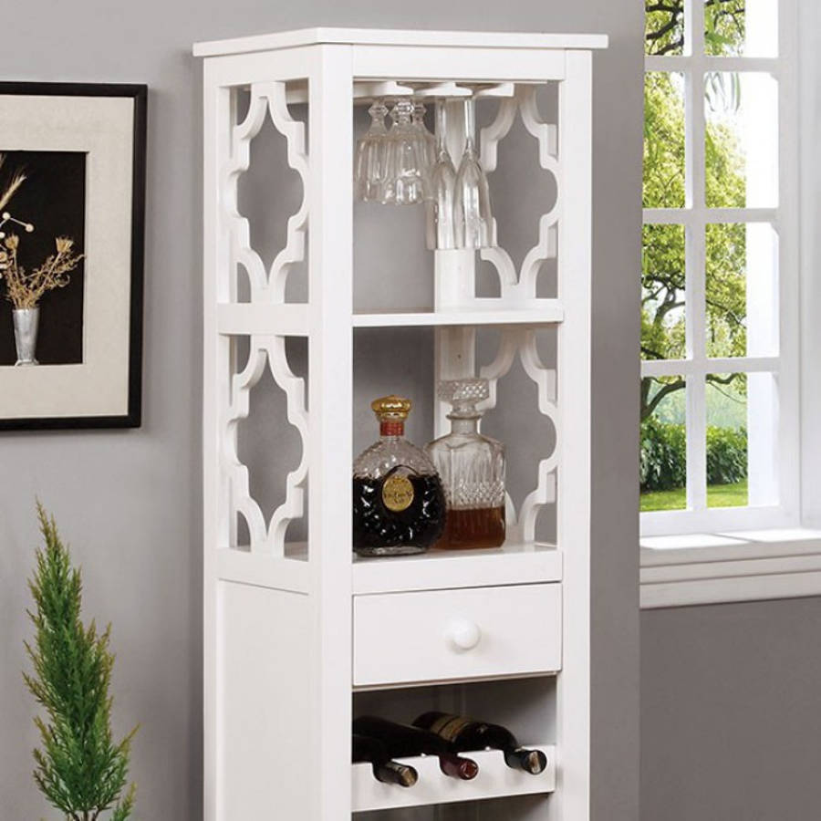 Akaska Contemporary White Solid Wood Wine The Classy Home