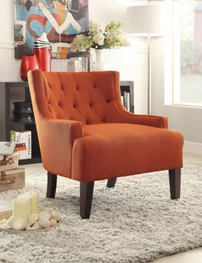 Home Elegance Dulce Orange Accent Chair The Classy Home