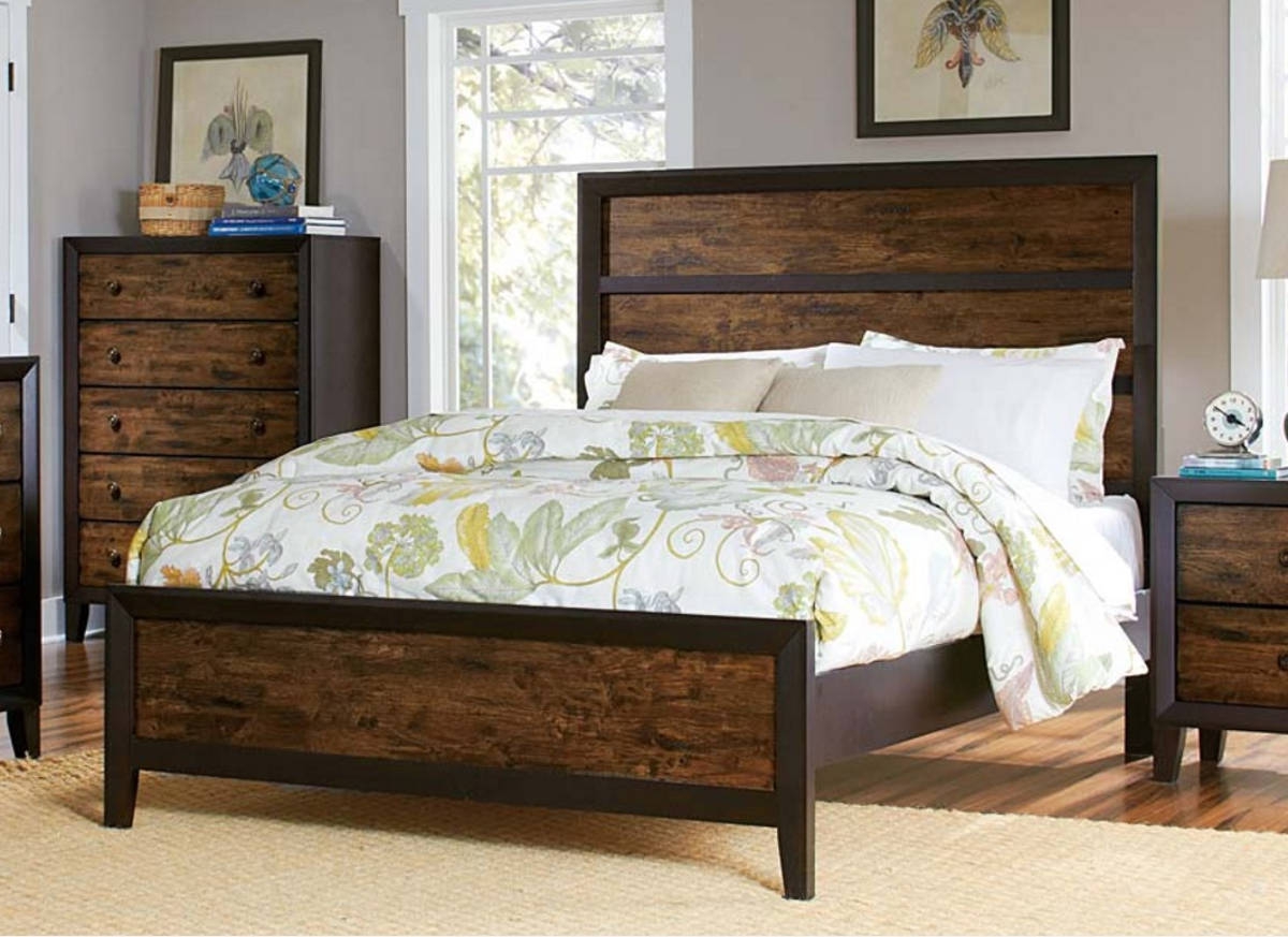 Arcola Transitional Espresso Solid Wood King Panel Bed | The Classy Home