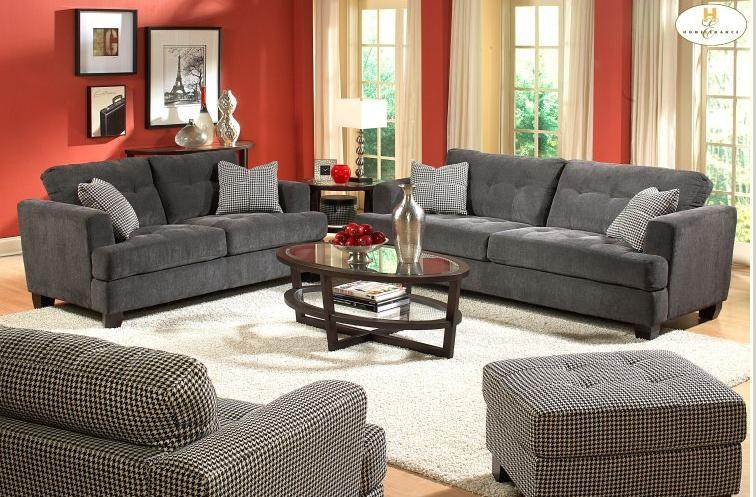 Maya Chenille Wood Microfiber Fabric Sofa 