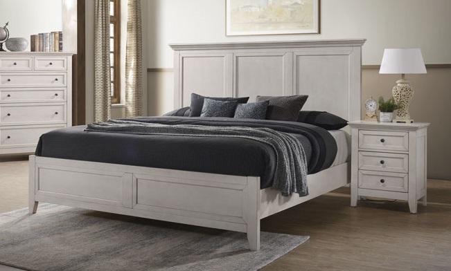 Intercon San Mateo White 2pc Bedroom Set With King Panel Bed