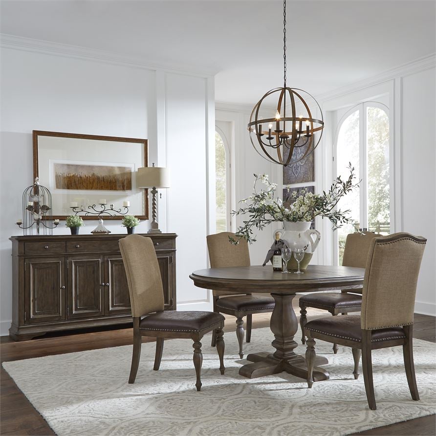 Liberty Homestead 5pc Pedestal Dining Room Set | The Classy Home