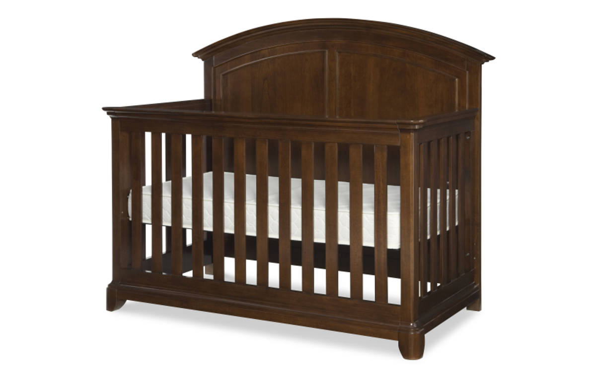 Impressions Cherry Wood Convertible Crib W Toddler Daybed Guard