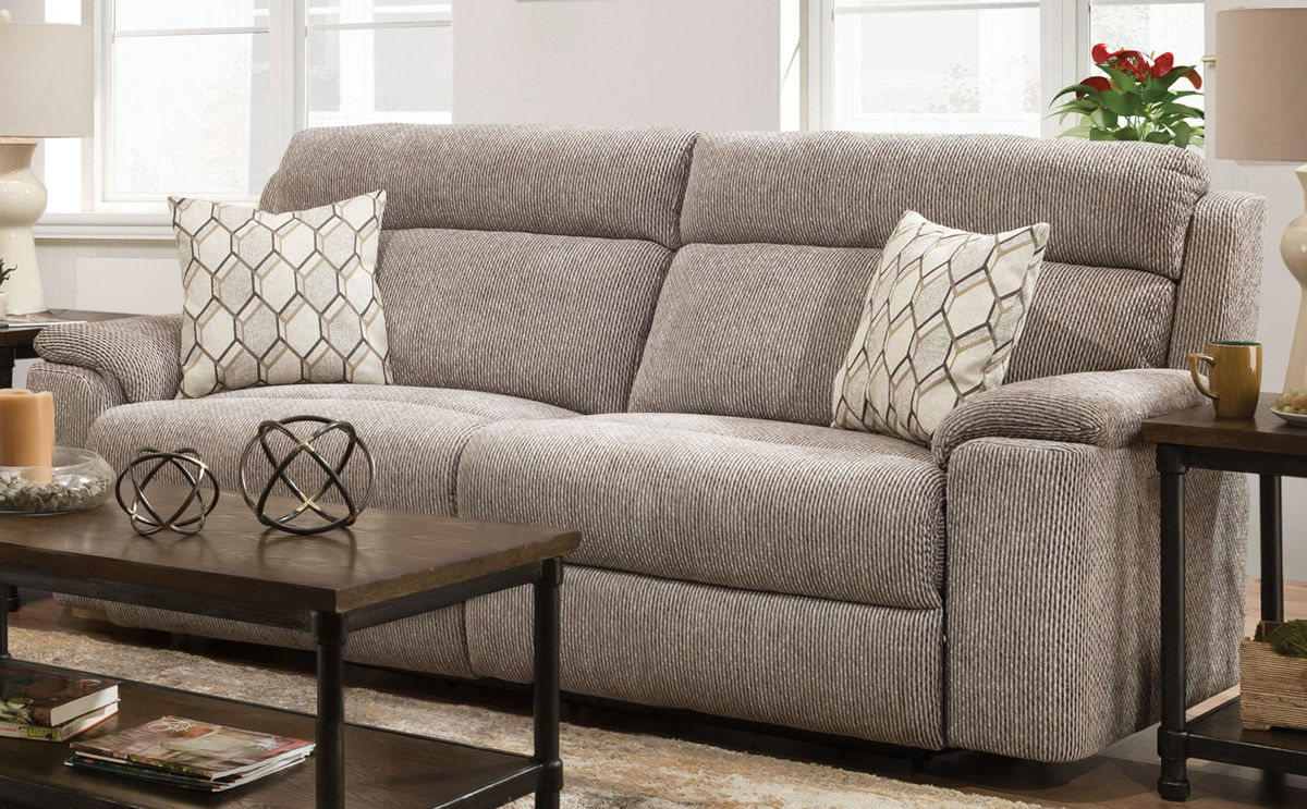 Lane Furniture Extrovert Silver Fabric Power Motion Sofa The