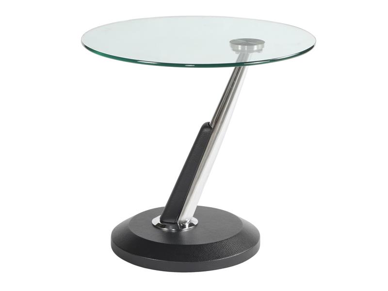 Modesto Casual Synthetic Black Metal Glass Round End Table The Classy   MG 38004 1 