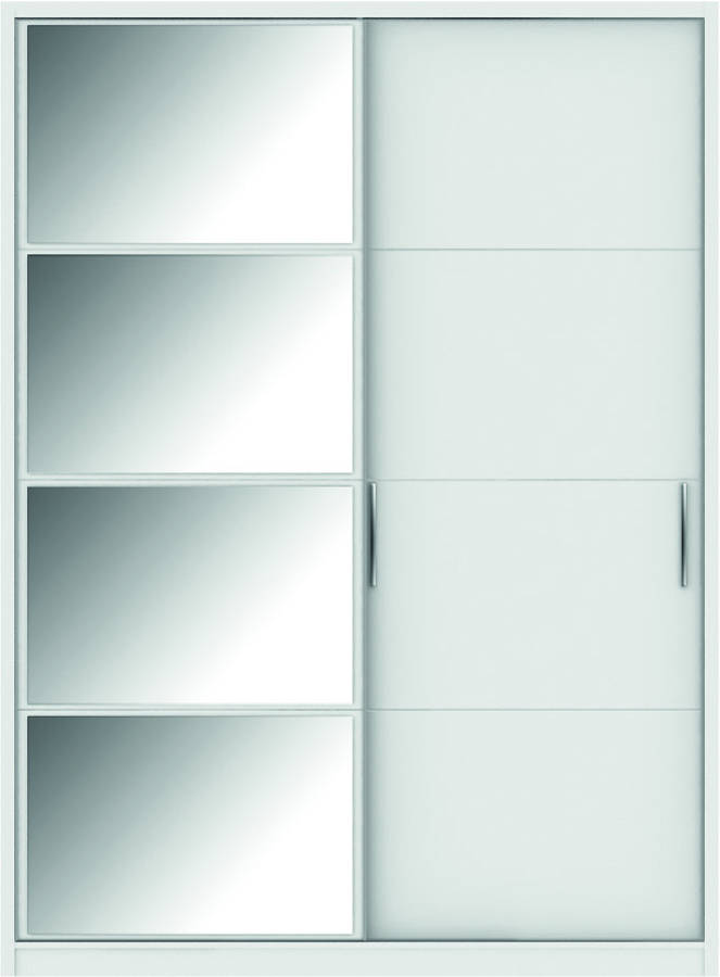 Bellevue Modern White Gloss MDF 4 Drawers & 2 Doors Slides Wardrobe ...