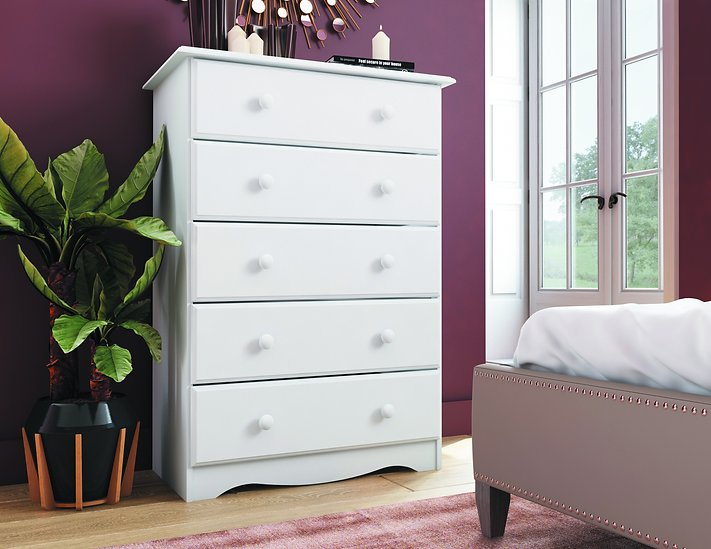 Palace Imports White 5 Drawer Chest