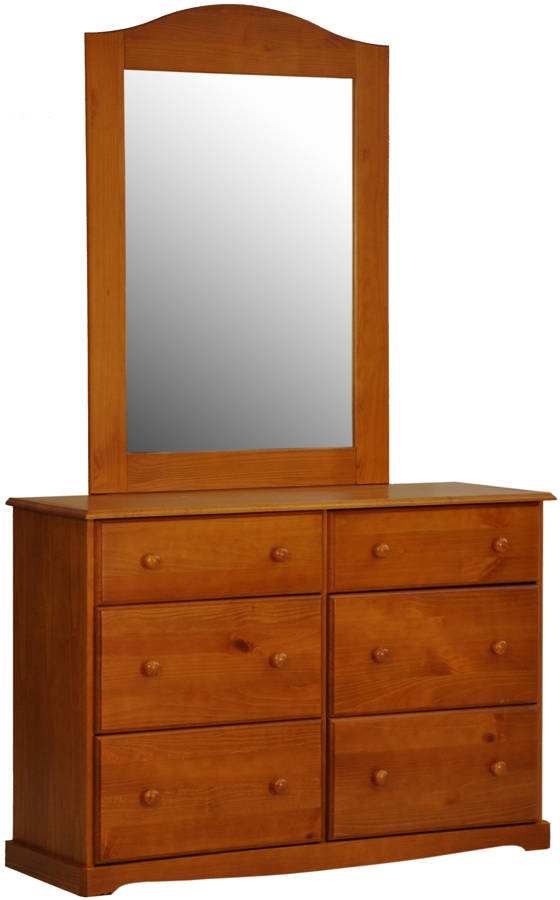 Palace Imports Bronx Honey Pine Solid Wood Dresser And Mirror