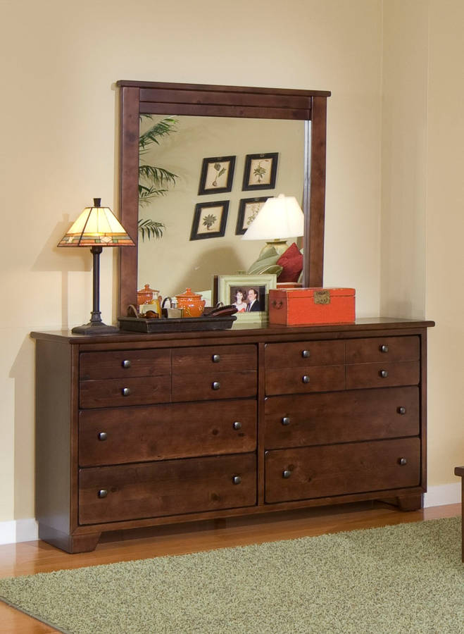 Progressive Furniture Diego Espresso Pine Dresser And Mirror The