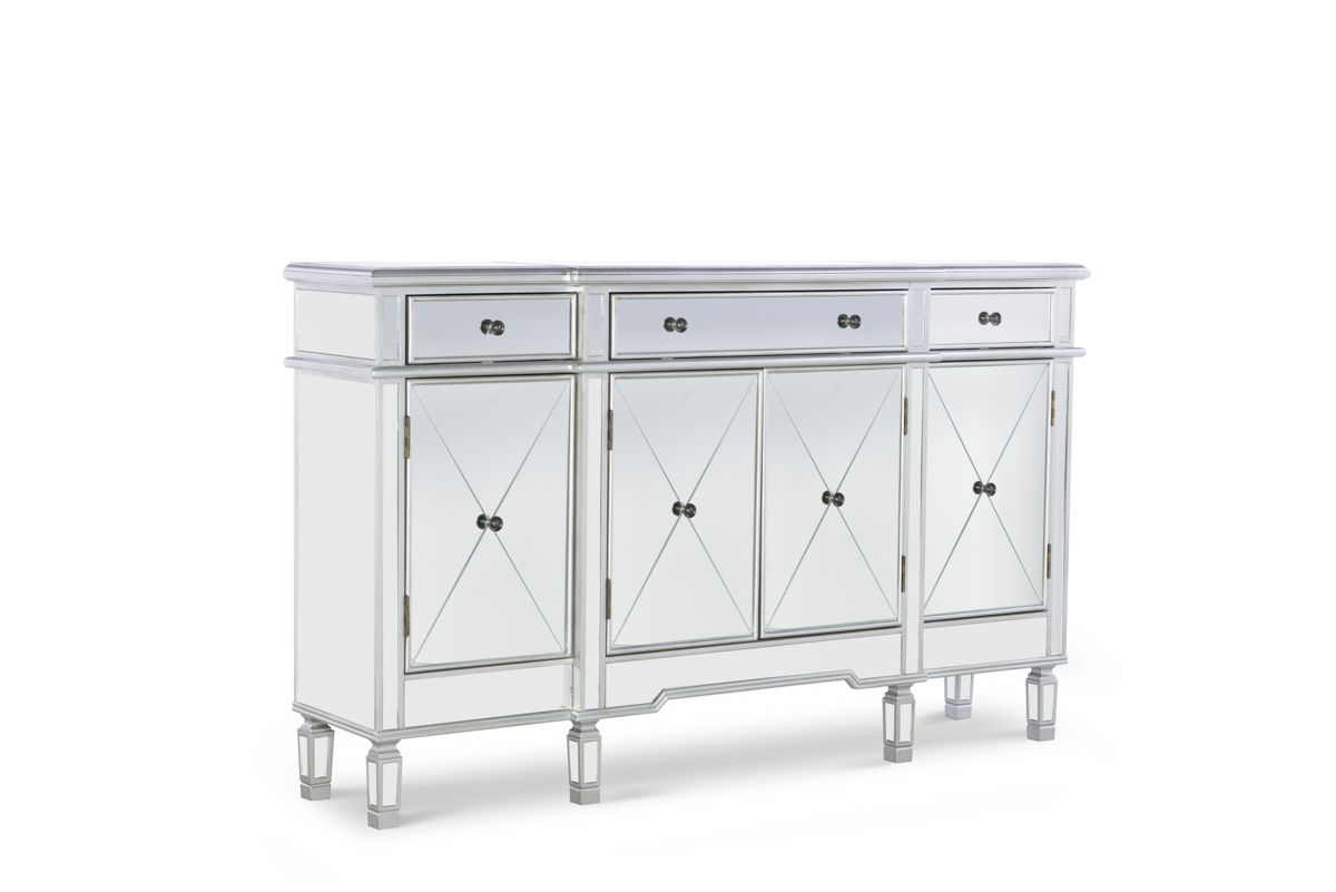 Powell Furniture 3 Drawers Mirrored Console