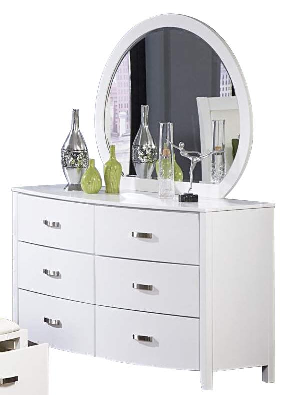 Home Elegance Lyric White Dresser And Mirror The Classy Home